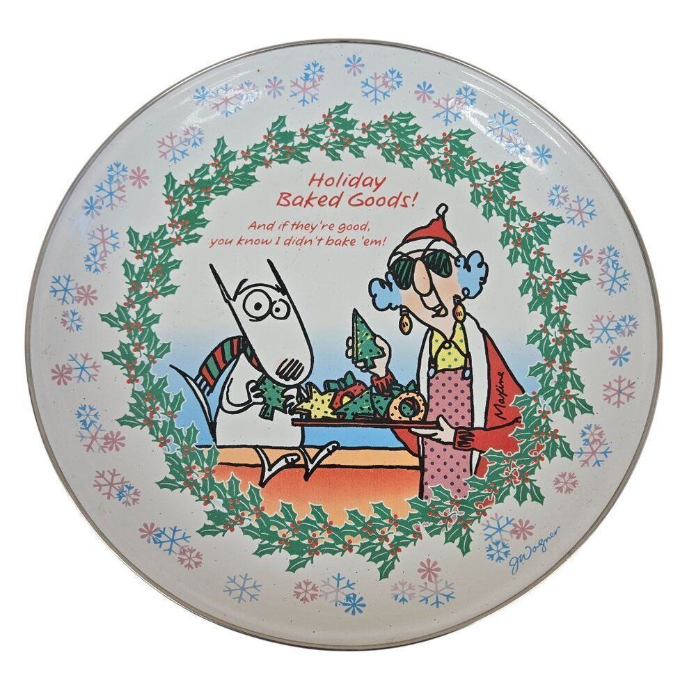 Vintage Maxine Holiday Baked Goods Plate Platter Tray Wagner